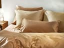 Taie d'oreiller satin de coton caramel