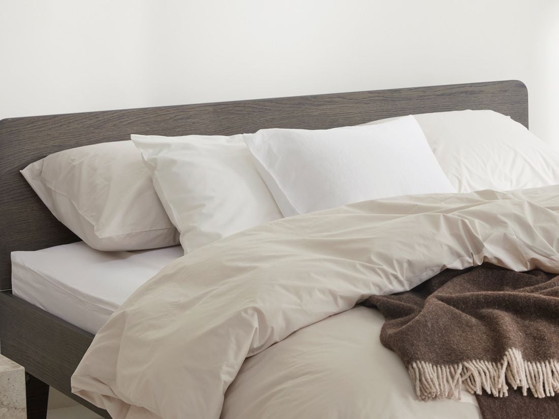 Kussensloop percal katoen white sand