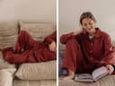 Pantalon de pyjama flanelle de coton pour femme velours rouge