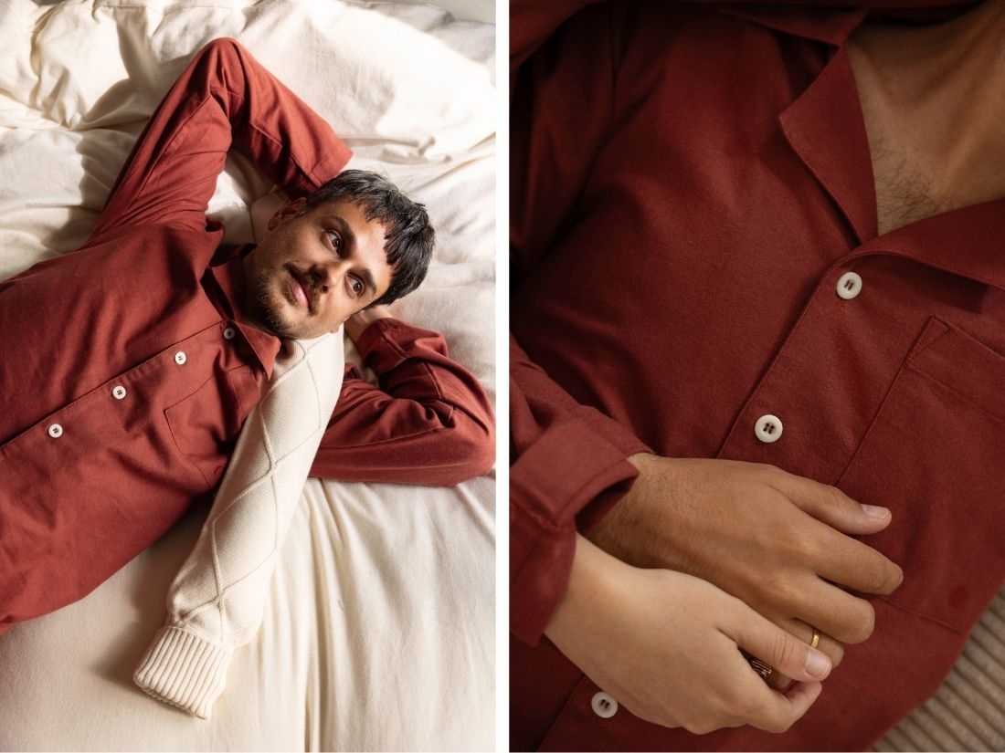 Pyjamashirt heren flanel red velvet