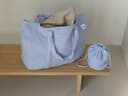 Sac cabas en mousseline de coton arc bleu lavande