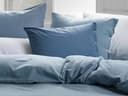 Taie d'oreiller flanelle de coton bleu denim