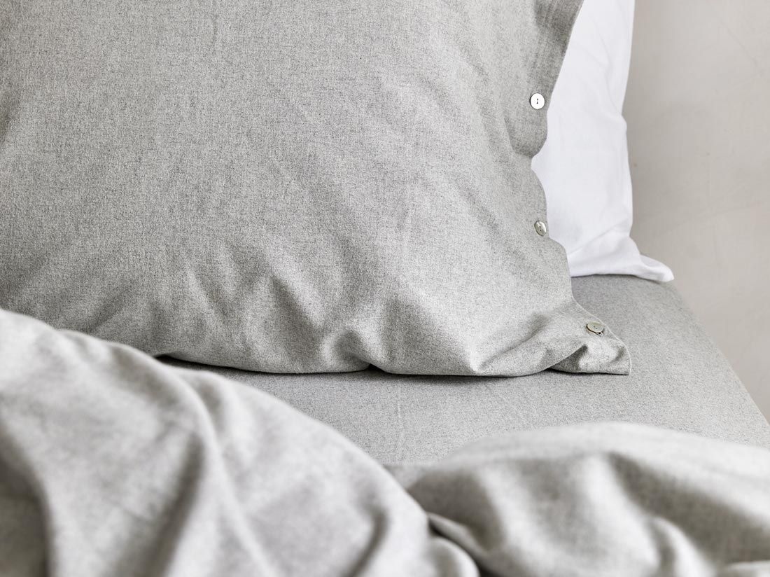 Drap plat flanelle de coton gris clair