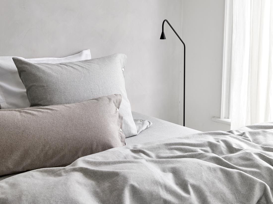 Kussensloop flanel light grey