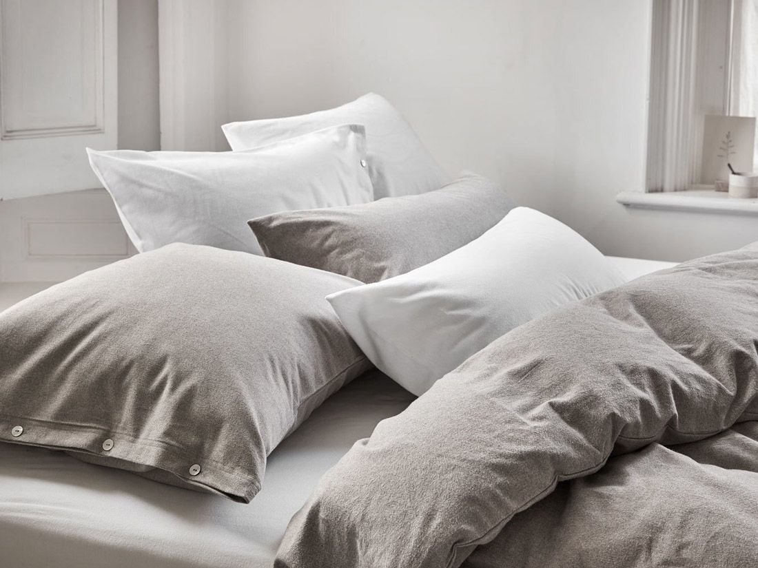 Dekbedovertrek flanel stone brown