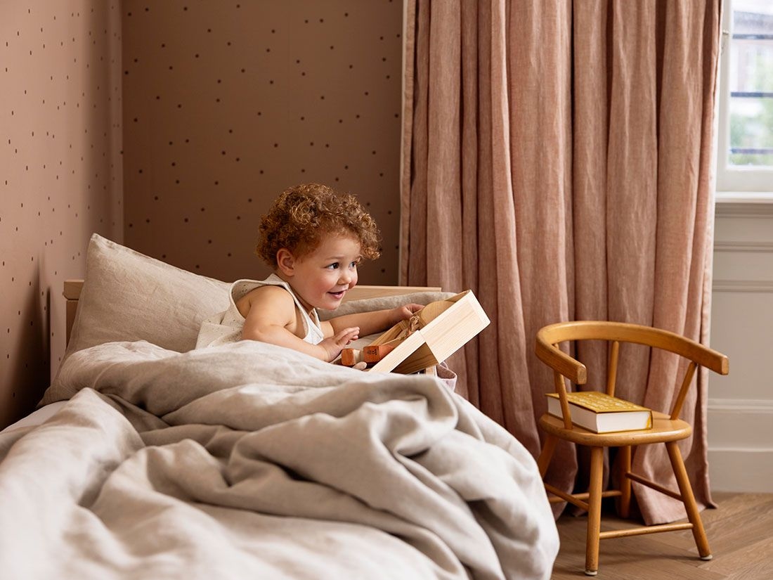 Housse de couette enfant lin lavé naturel