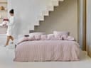 Dekbedovertrek gewassen linnen rose stripe