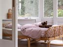 Housse de couette enfant lin lavé rose chambray