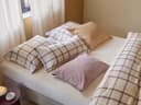 Kussensloop flanel mauve check