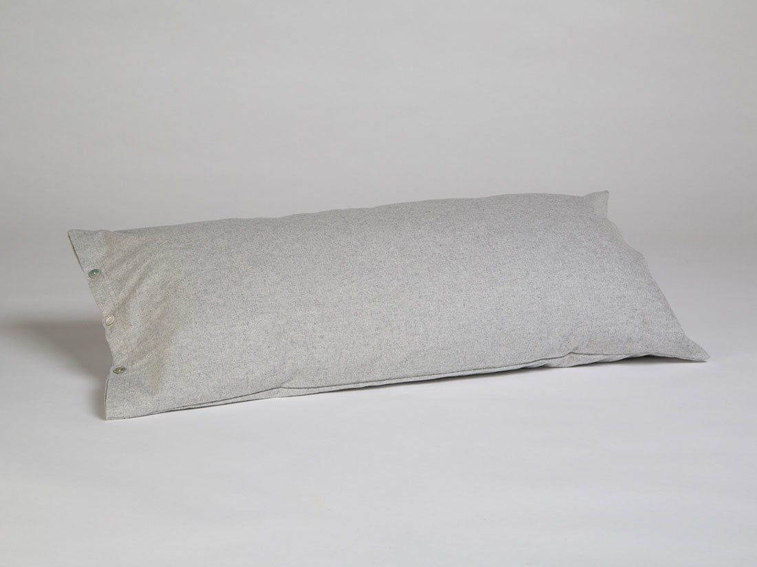 Taie d'oreiller flanelle de coton gris clair 40x80