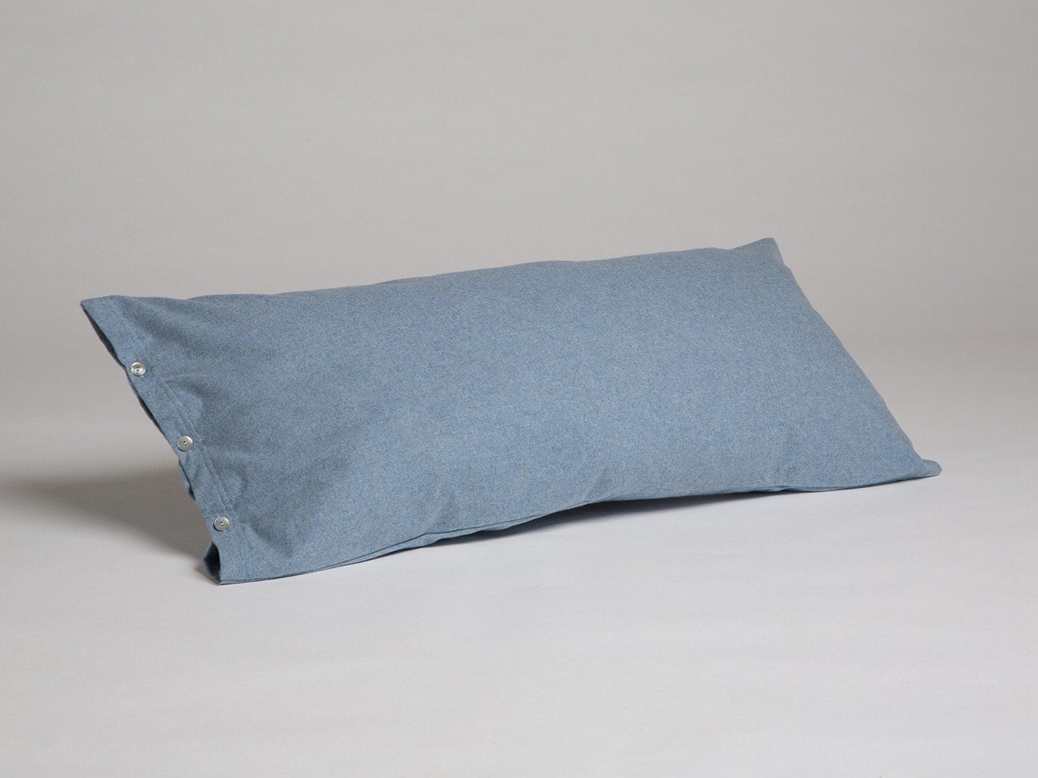 Taie d'oreiller flanelle de coton bleu clair 40x80