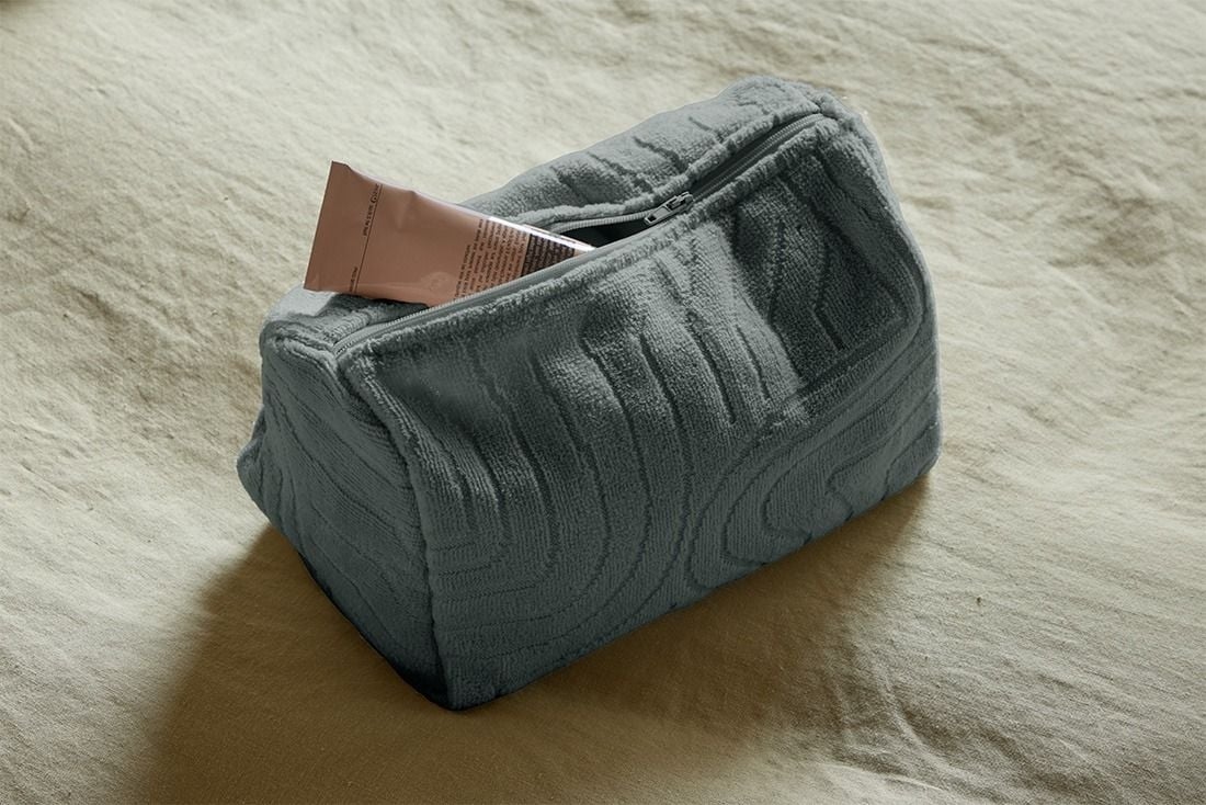 Toilettas velours pebble blue