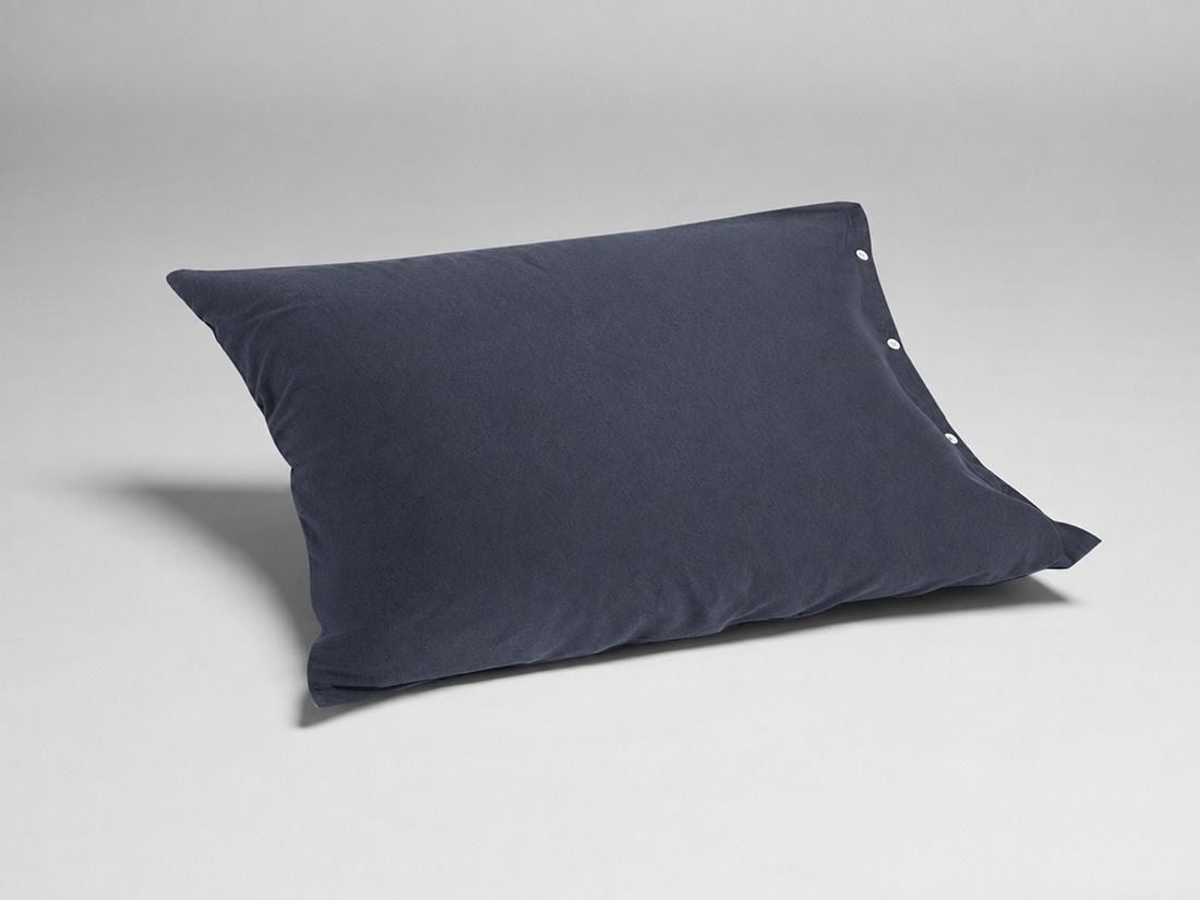 Taie d'oreiller jersey bleu indigo
