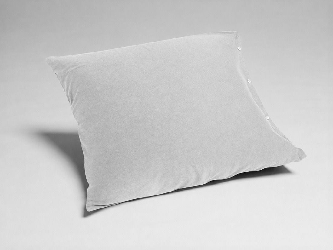 Kussensloop jersey white grey 50x60