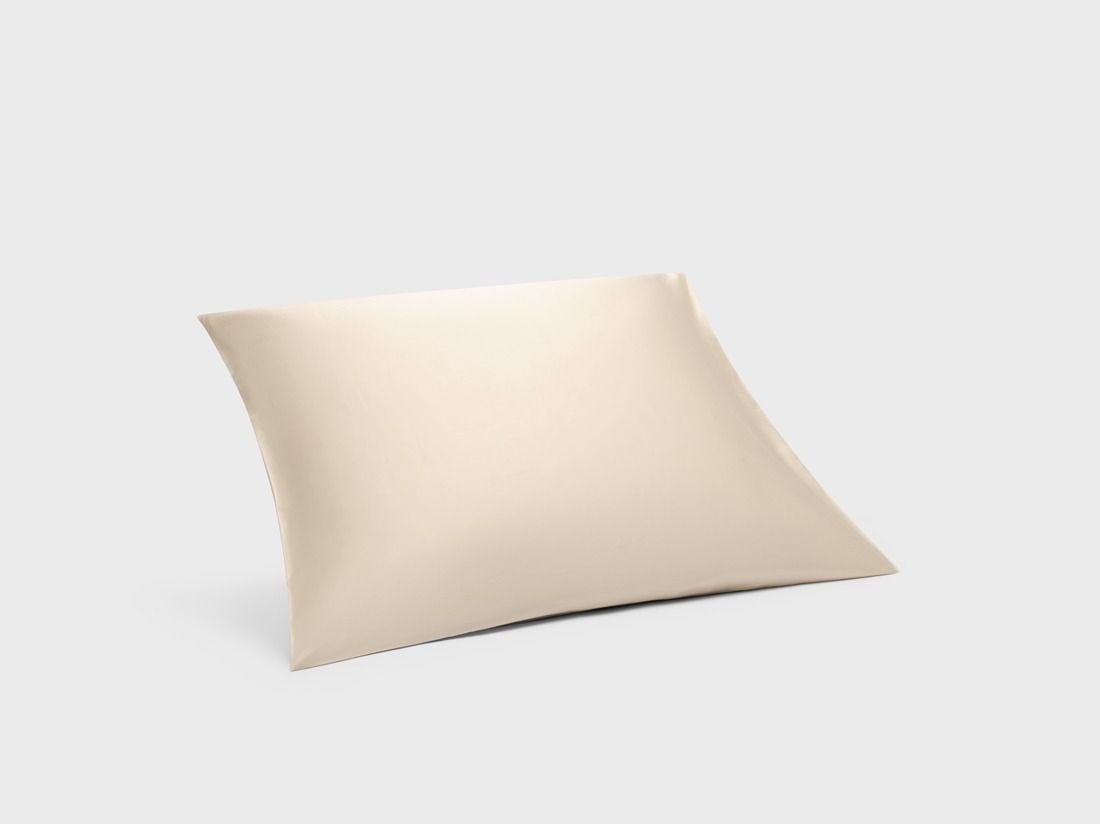 Taie d’oreiller satin de coton lait d’amande