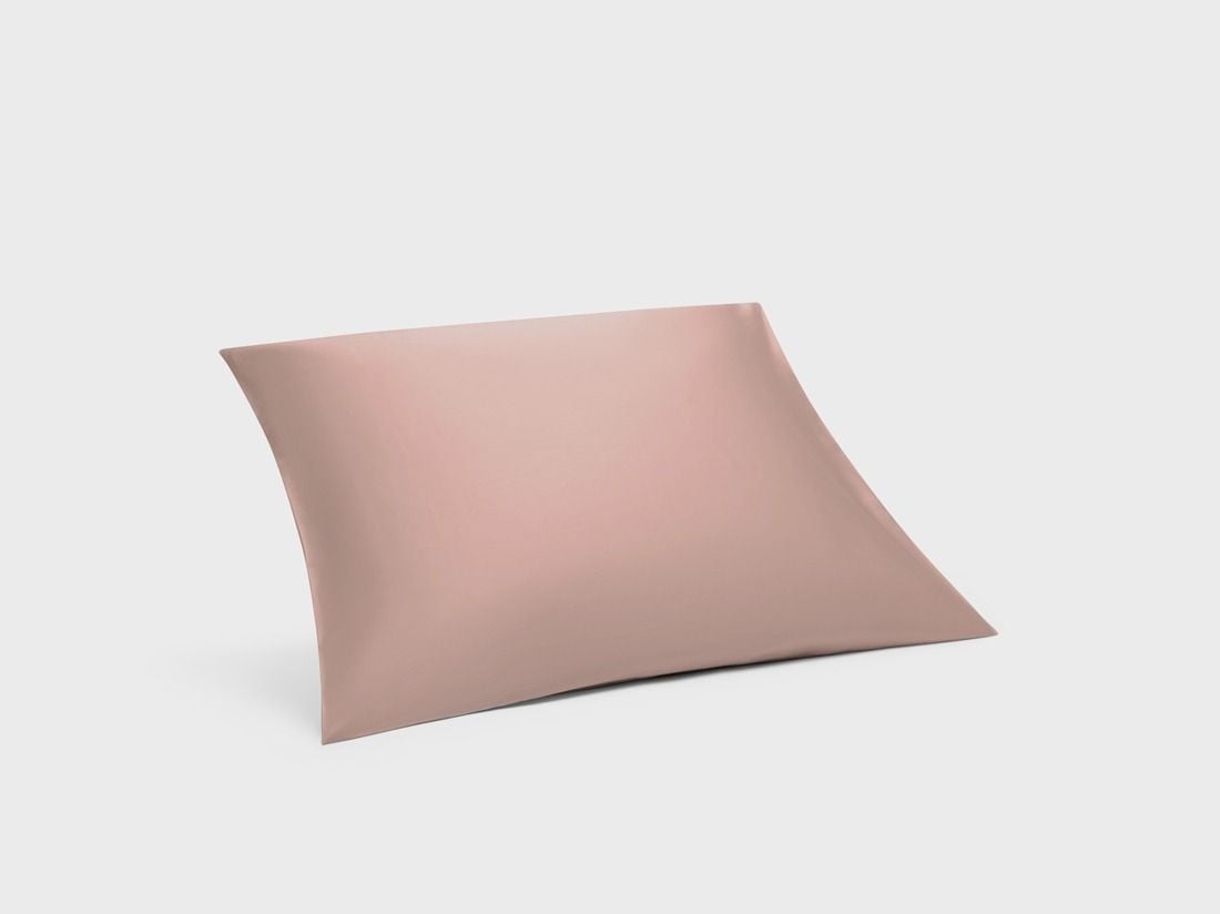 Taie d’oreiller satin de coton rose cosmos