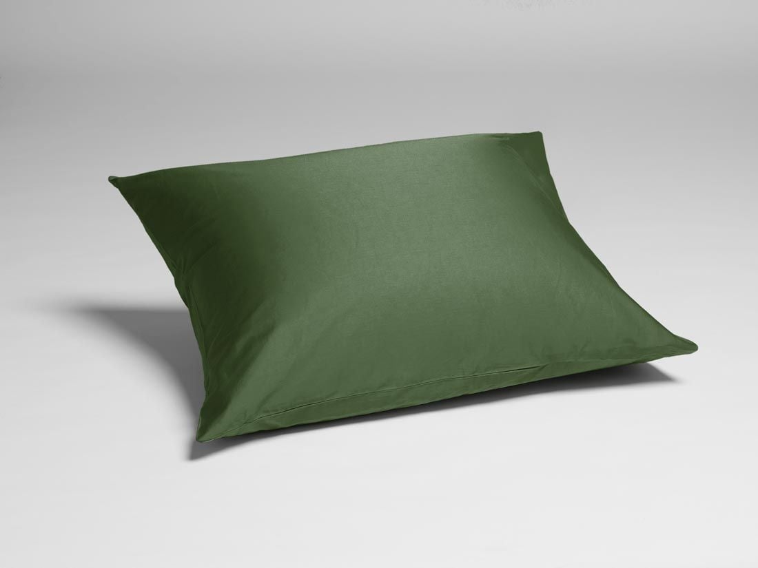 Kussensloop katoen satijn mid olive 50x60