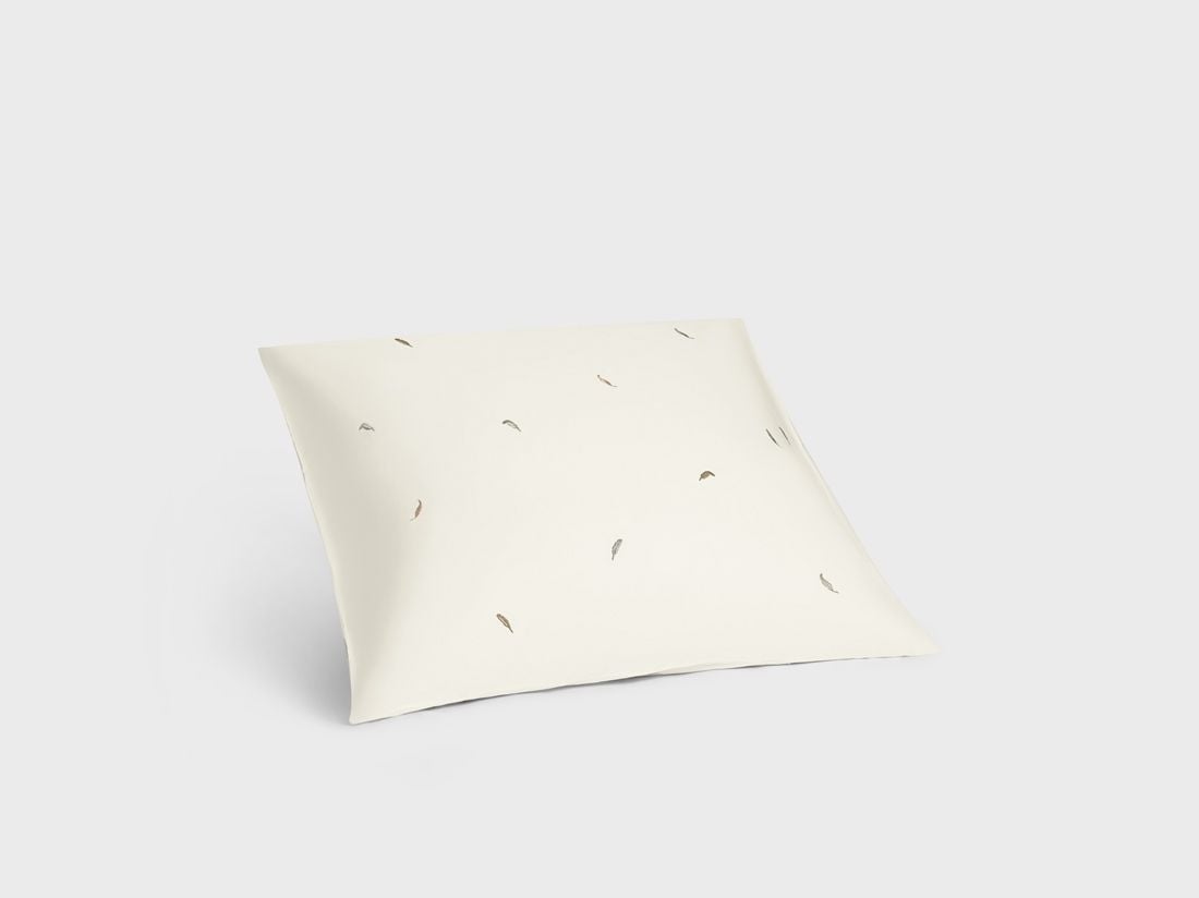 Kussensloop katoensatijn multicolour feather