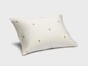 Taie d'oreiller satin de coton blanc chaud/lune ocre