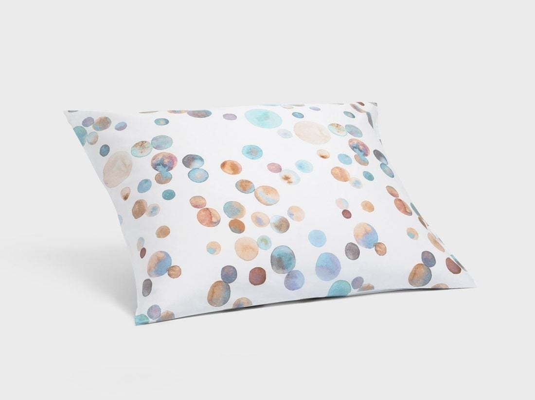 Kussensloop katoen satijn watercolor dots multicolor 50x60