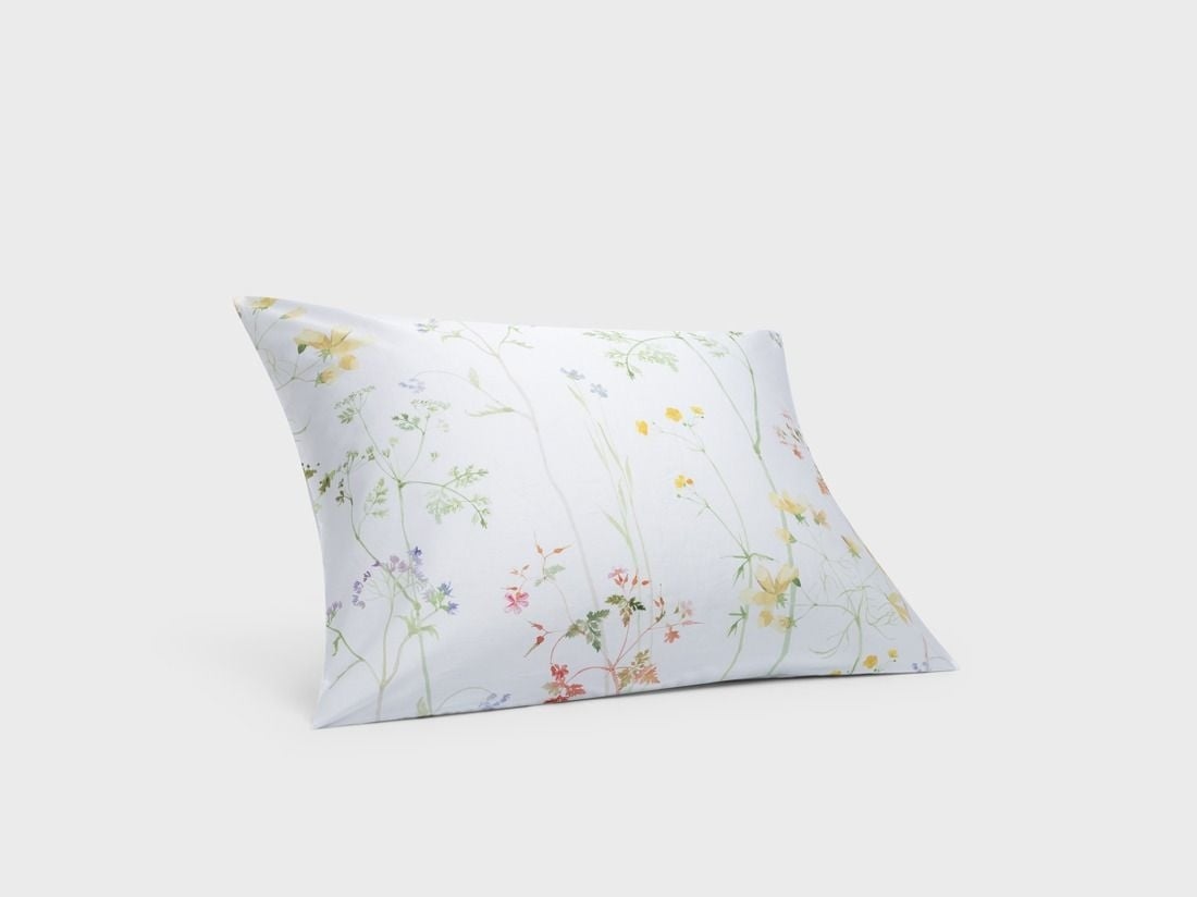 Taie d’oreiller satin de coton fleurs sauvages