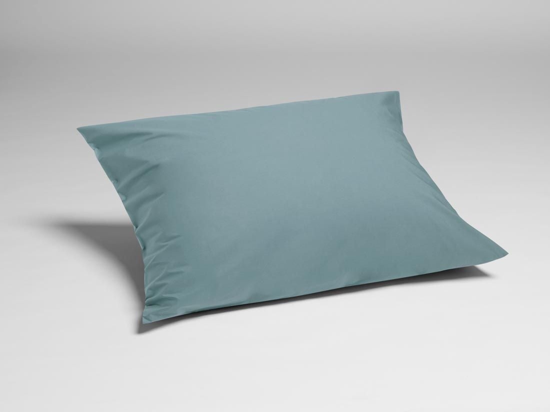 Kussensloop percal katoen petrol blue