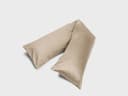 Kussensloop zijslaper katoensatijn warm taupe 37x160