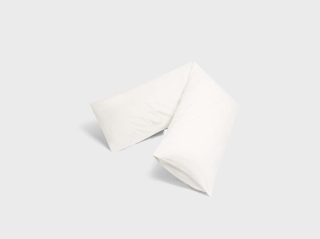 Taie de traversin percale de coton blanc sérénité 37x160