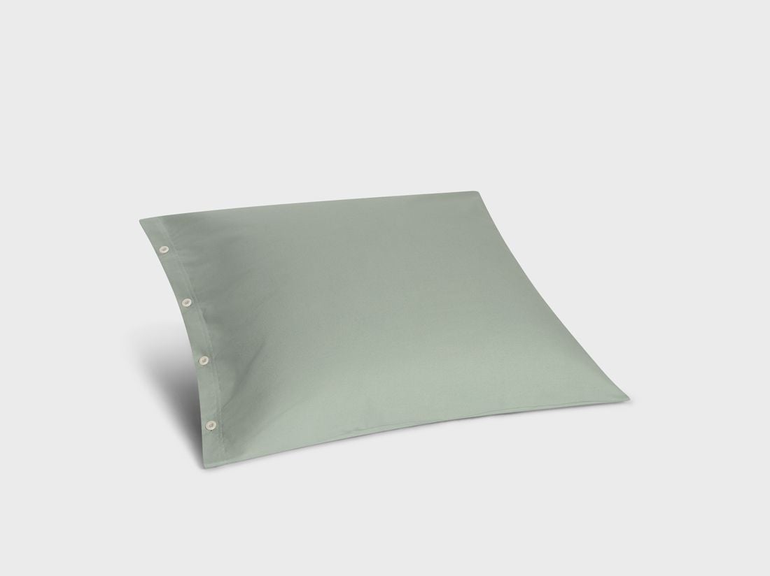 Taie d'oreiller flanelle de coton vert pâle 65x65