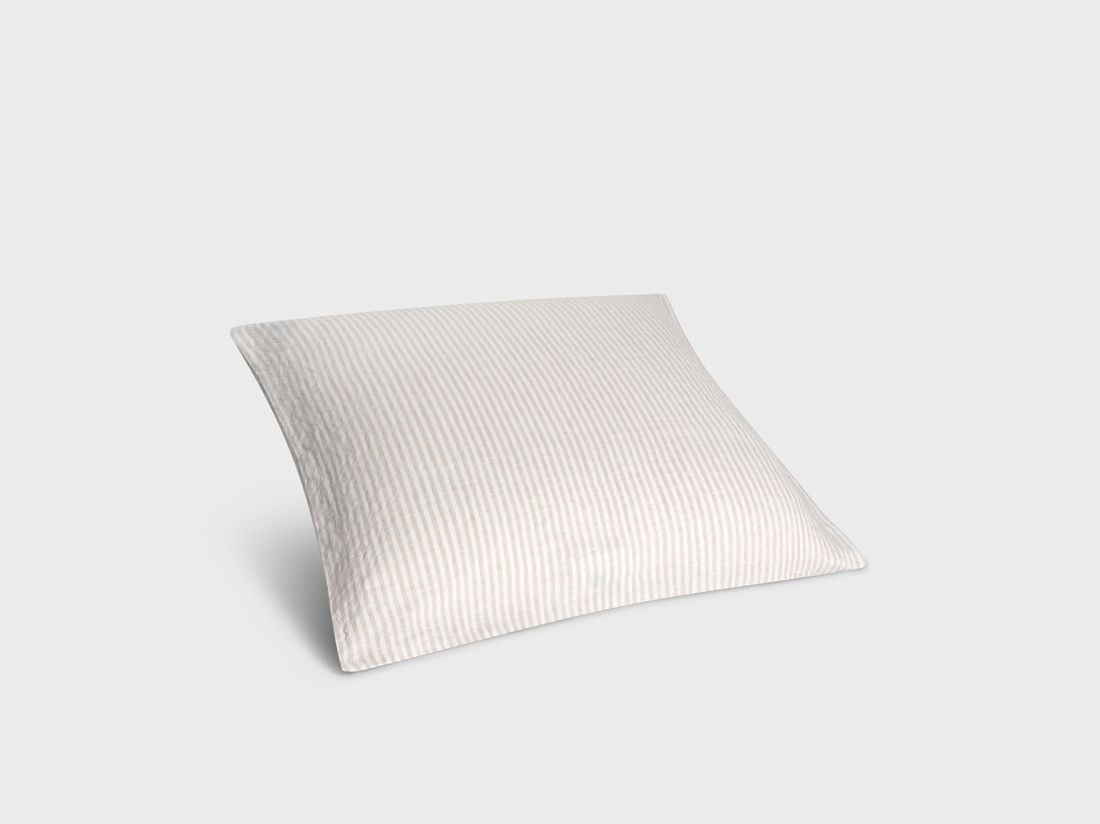 Kussensloop gewassen linnen natural stripe