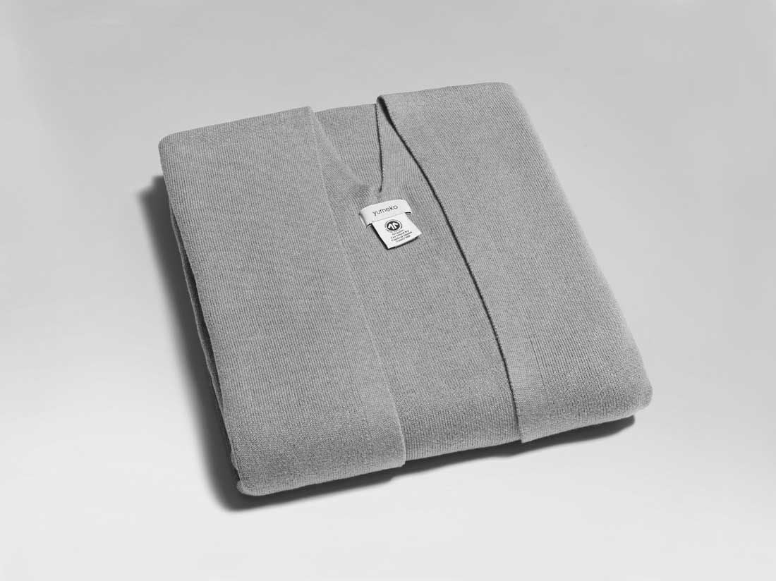 Poncho gebreid katoen grey melange