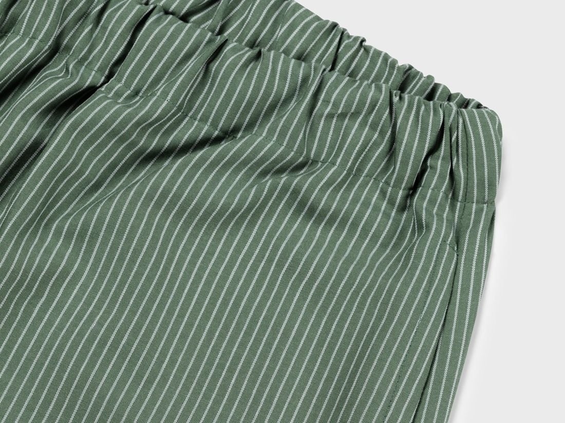Pyjamabroek unisex katoen TENCEL™ green/white stripe