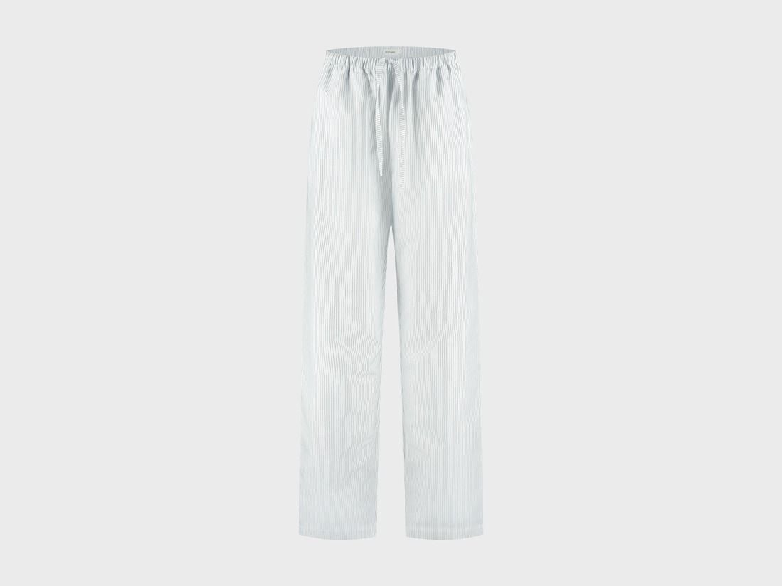 Pyjamabroek dames katoen TENCEL™ white/blue stripe