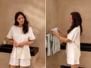 Ensemble de pyjama court en jersey pour femme soleil levant blanc