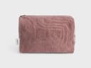 Trousse de toilette en velours rose poudré