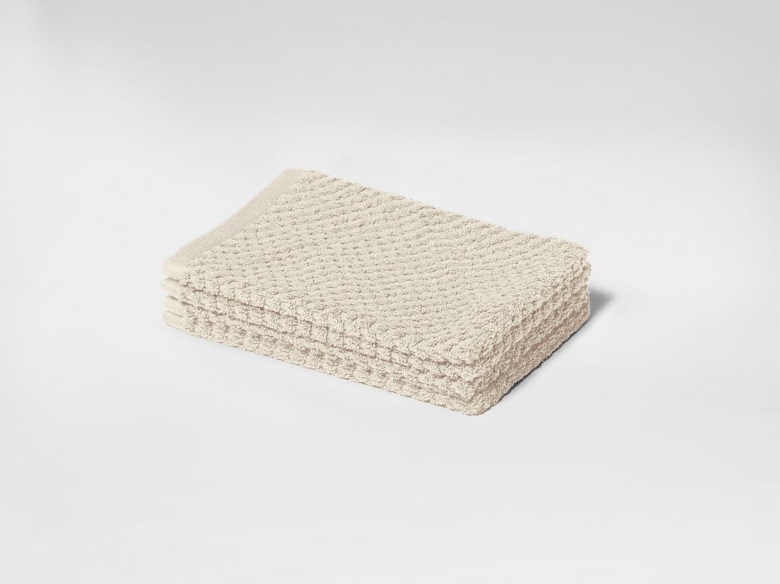 Washandjes dots white sand 15x22 - 4 st