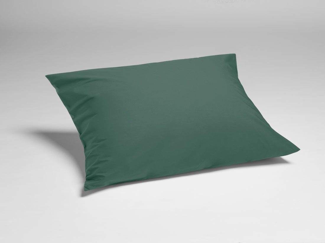 Taie d'oreiller percale de coton vert forêt