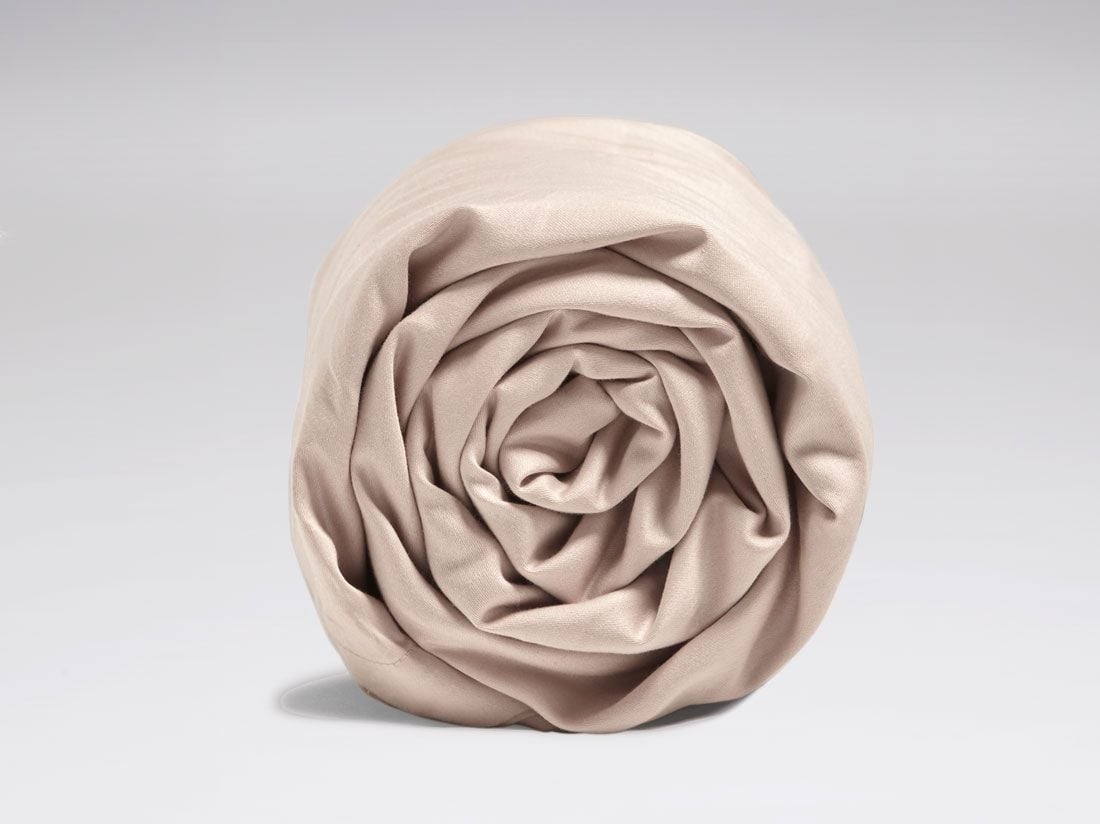 Drap plat satin de coton rose poussiéreux