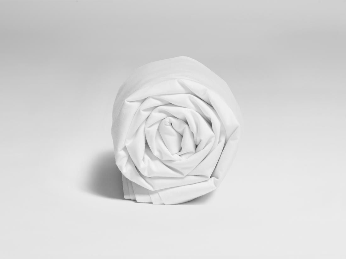 Drap plat enfant percale de coton blanc pur