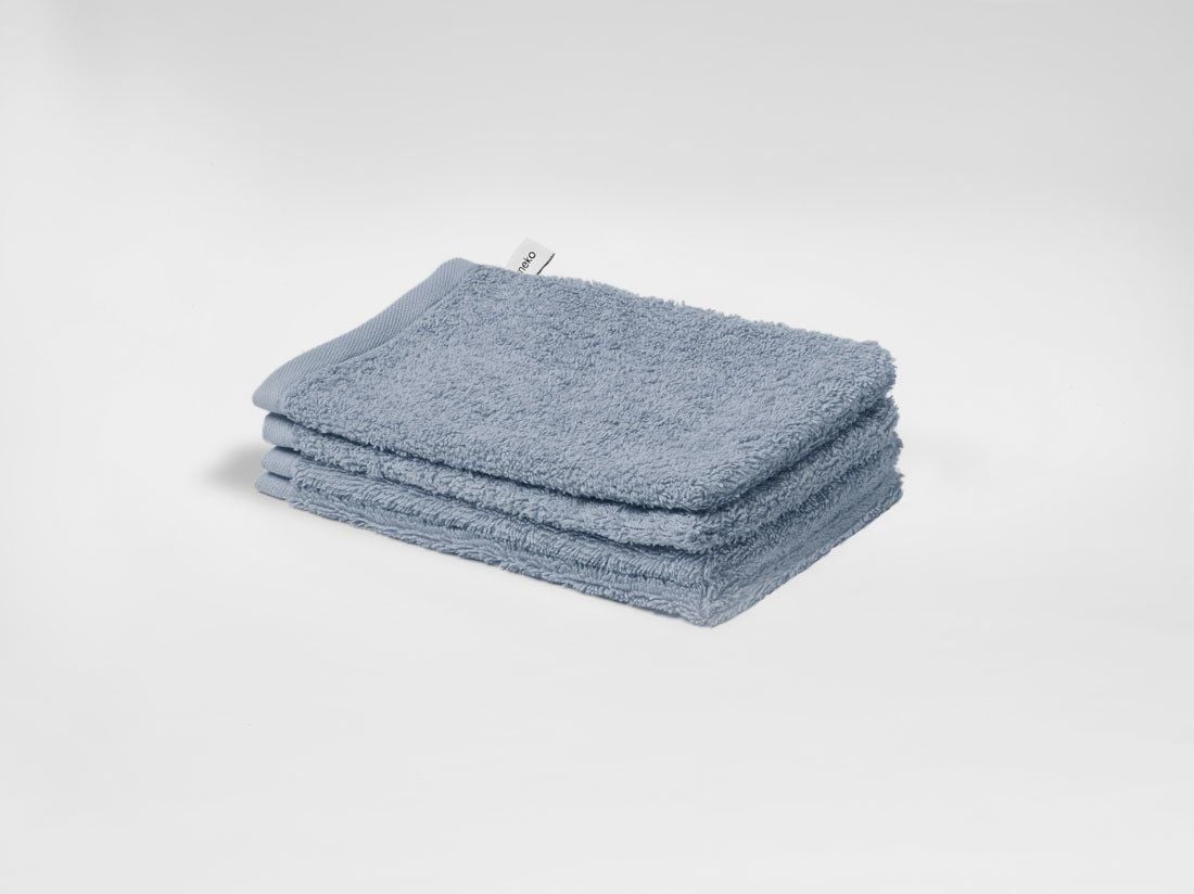 Washandjes terry faded blue 15x22 - 4 st