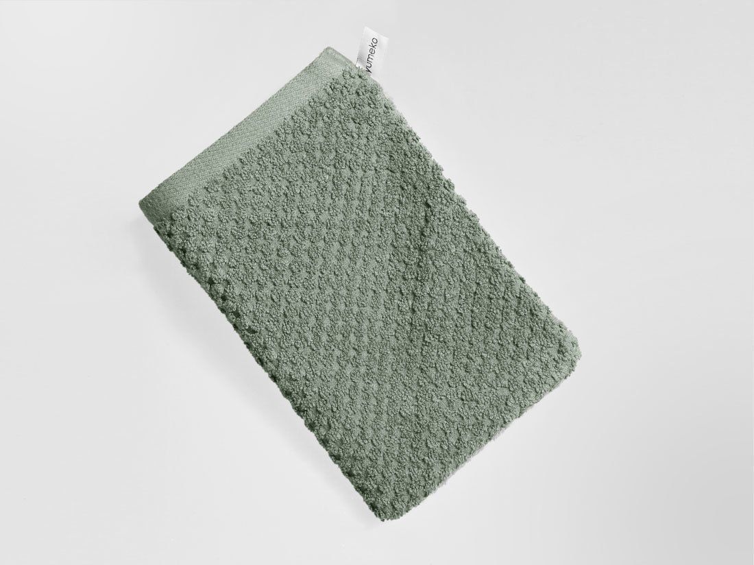 Washandjes dots stone green 15x22 - 4 st