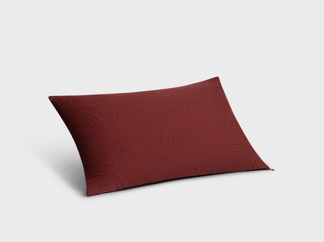 Housse de coussin décoratif en mousseline de coton arc bordeaux 40x60