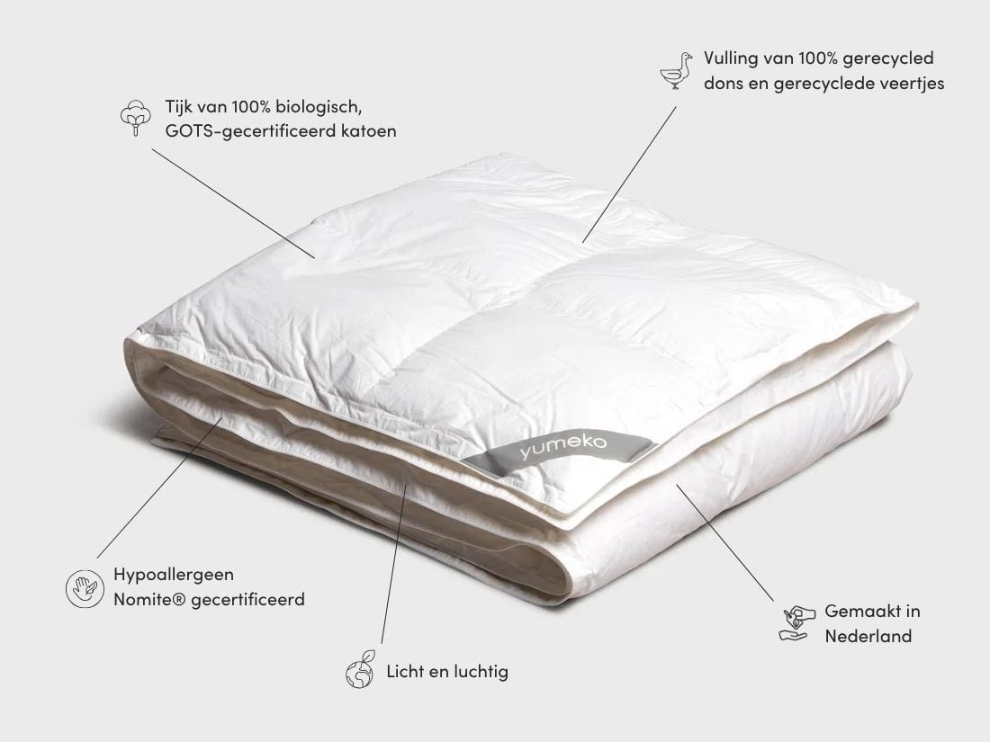 Dekbed gerecycled dons lente/herfst 200x220