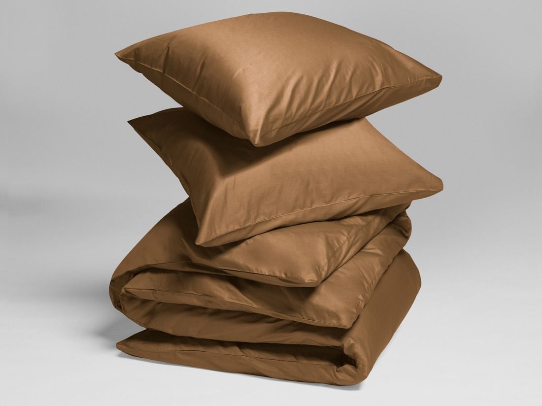 Parure de lit satin de coton caramel