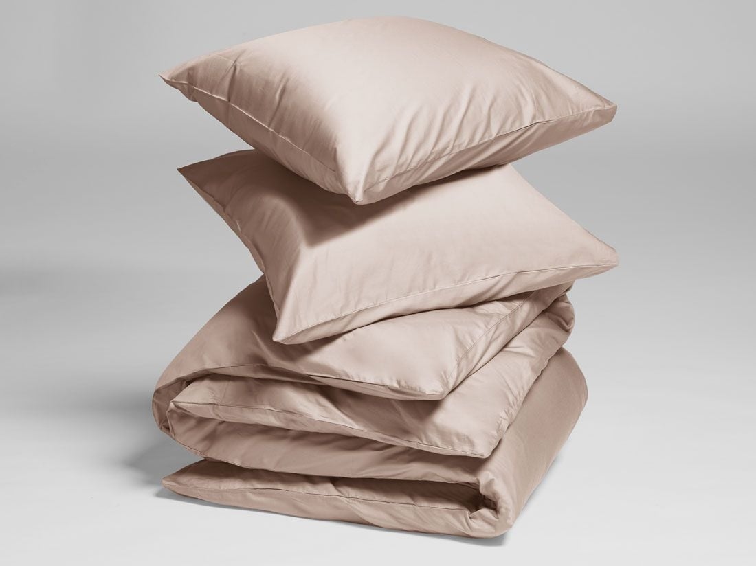Parure de lit satin de coton rose poussiéreux