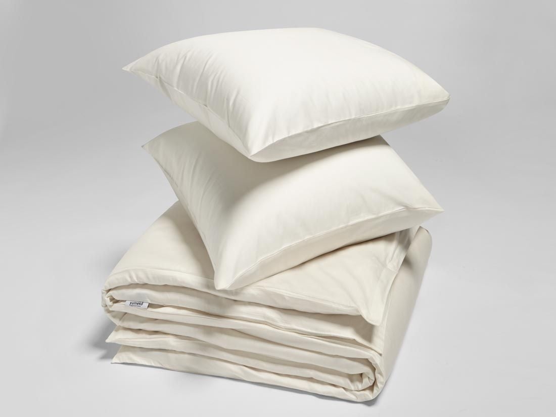 Dekbedovertrek katoen satijn warm white
