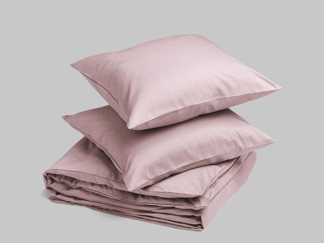 Parure de lit coton TENCEL™ rose chambray