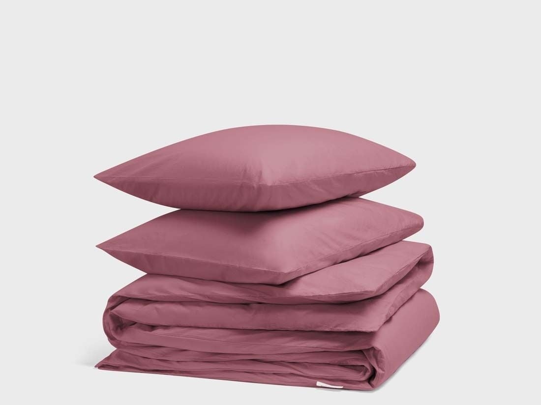 Parure de lit percale de coton rêve framboise
