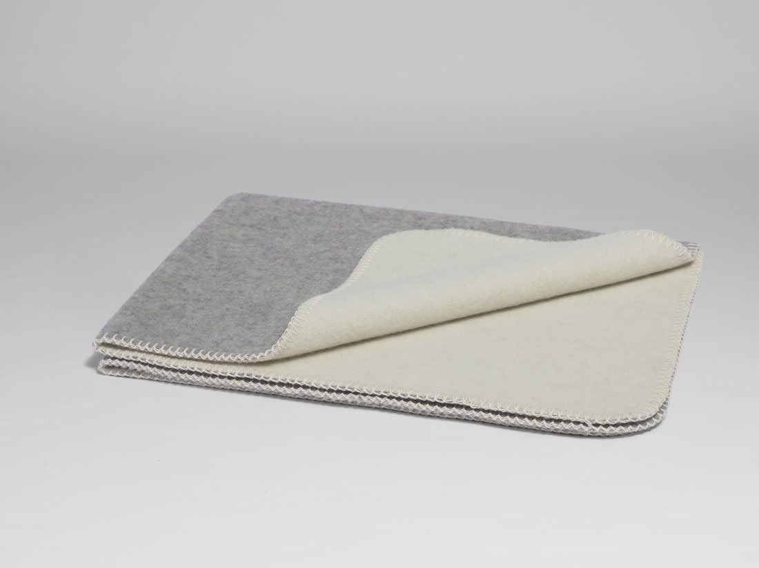 Merinowollen deken grey melange 150x220