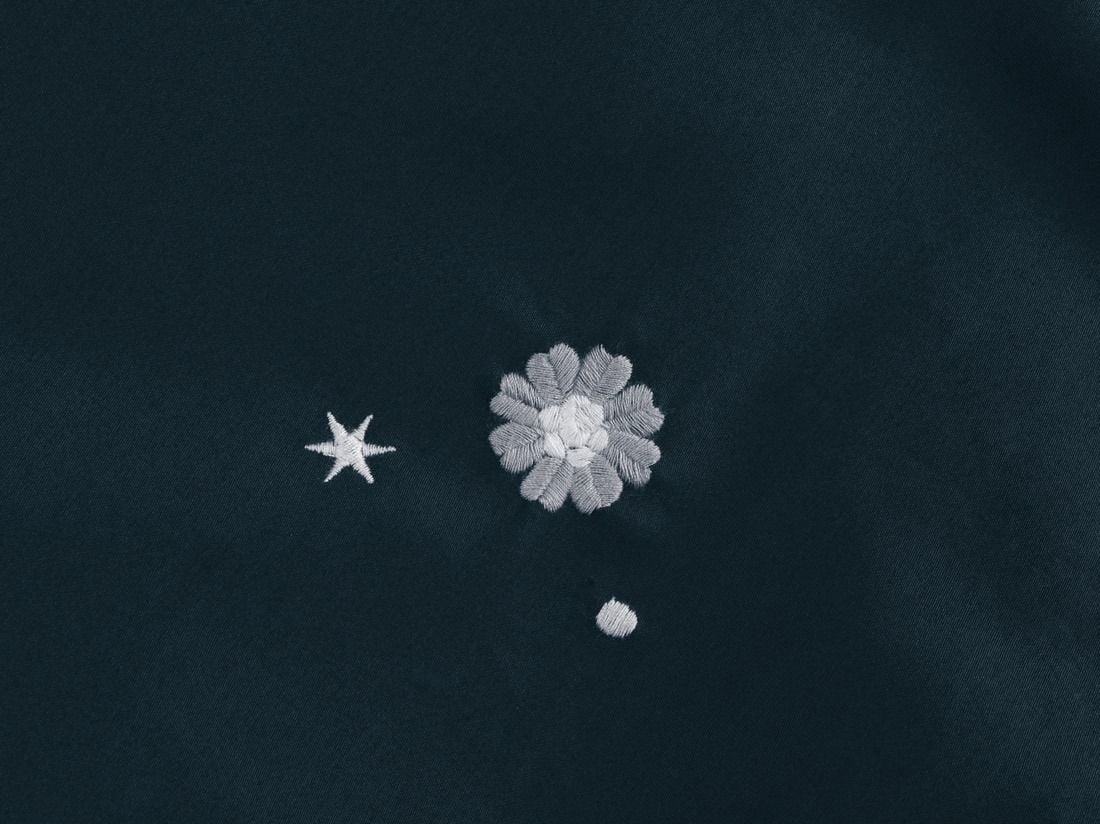 Dekbedovertrek katoen satijn blueberry starry flow